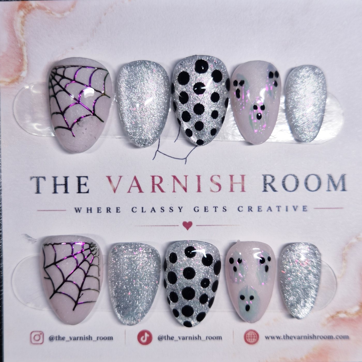 Boo — hand-painted press-on nail set by The Varnish Room